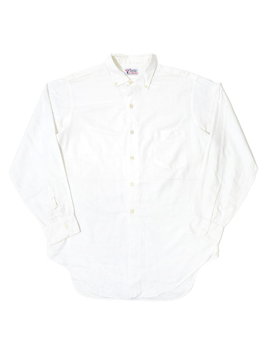 60's Ambassador MARTRIM by Manhattan スピーマコットン L/S B.D.シャツ ホワイト 実寸(15位)
