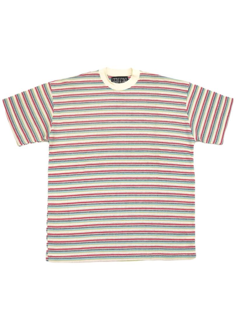 90's FERUGINI ボーダー ニットTシャツ 実寸(L位) USA製