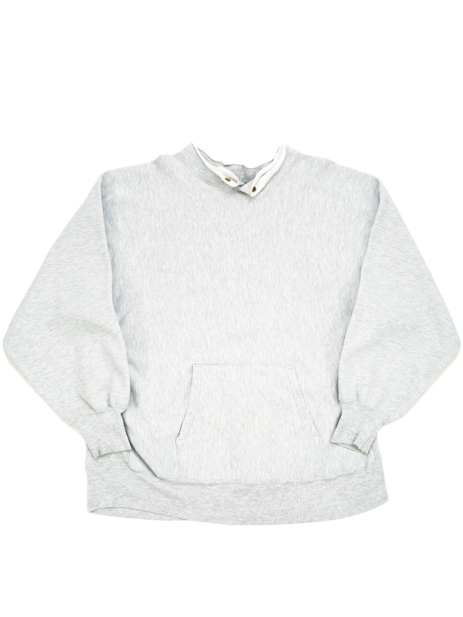 80's Champion×LAND'S END Wネーム RWパーカ 無地グレー カットオフ