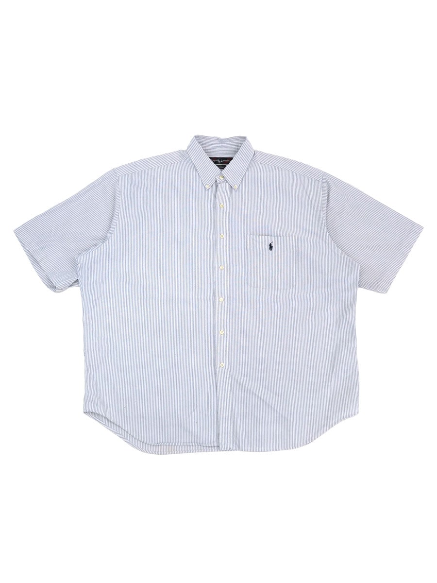 ラルフローレン BIG SHIRT 100%コットン ストライプ柄 S/S B.D.シャツ 表記(XL)