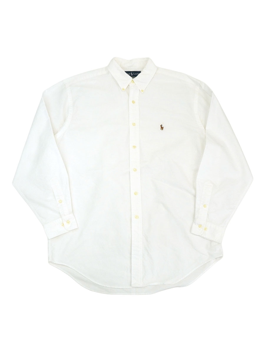 ラルフローレン YARMOUTH 100%コットン オックスフォード L/S B.D.シャツ ホワイト 表記(16 1/2)