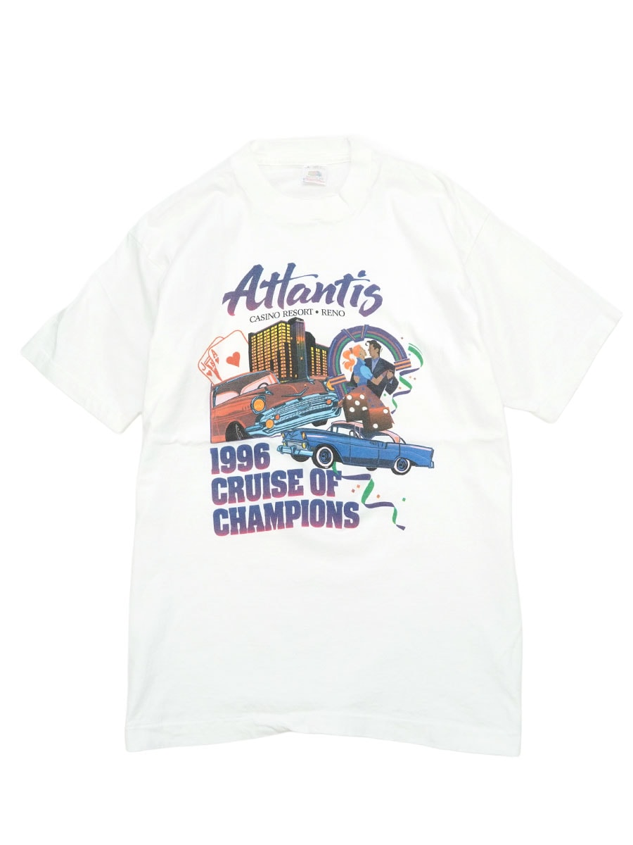 90's FRUIT OF THE LOOM ''Atlantis CASINO RESORT'' プリントTシャツ ホワイト 表記(L) USA製