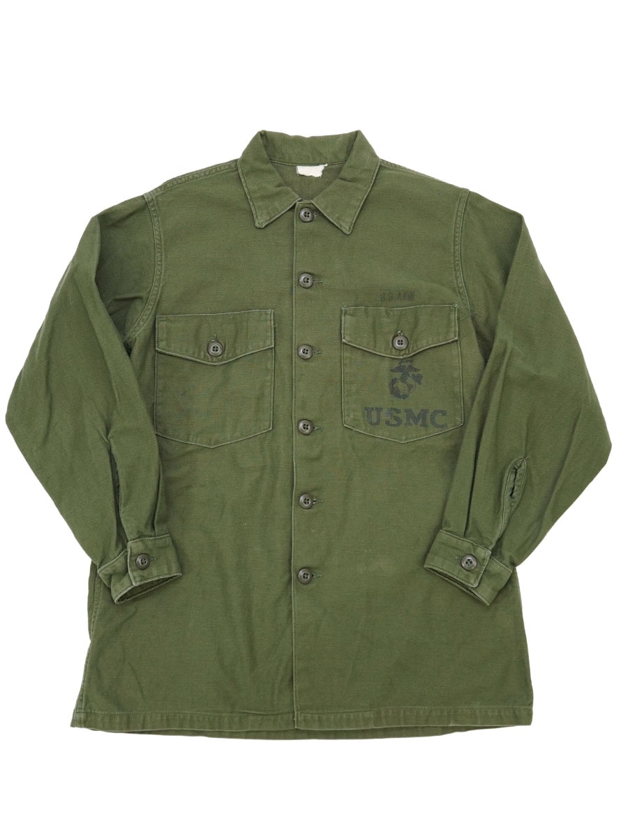 60s USMC ユーティリティシャツ ヴィンテージ 60's U.S.ARMY ''USMC'' ステンシル ユーティリティシャツ 実寸(15 1/2