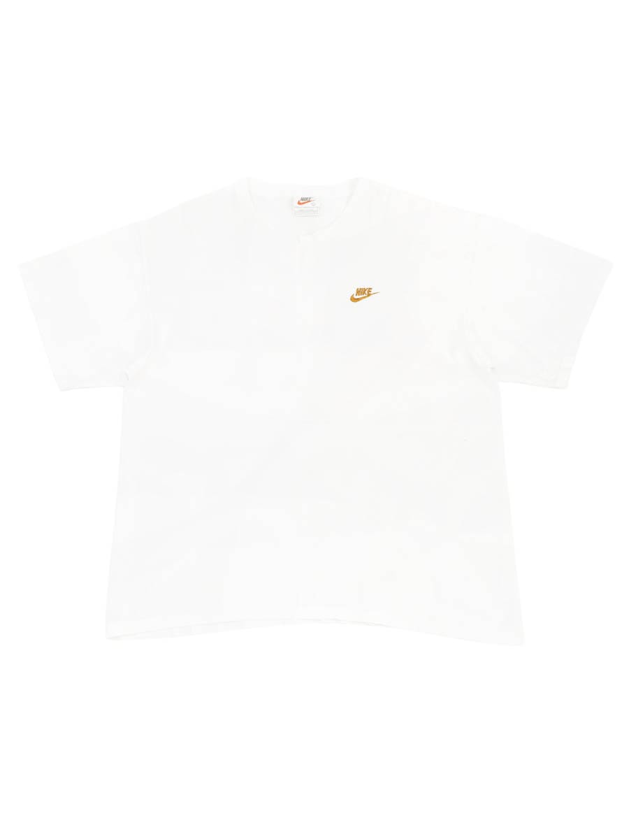 90's NIKE ワンポイント刺繍ロゴ Tシャツ 表記(L) USA製