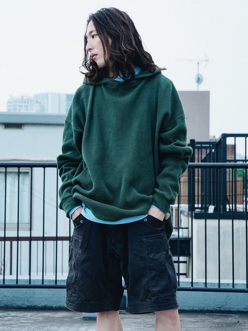 stussy サーマルパーカー 90's STUSSY サーマル パーカー グリーン 表記(XL) USA製 | Recommend