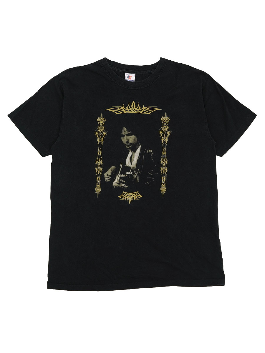 90's T-AMERICA ''ボブ・ディラン'' 両面プリント 100%コットン Tシャツ ブラック 表記(L) USA製