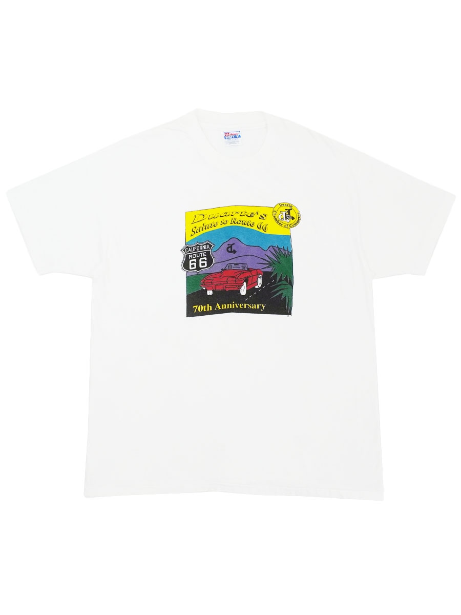 90's Hanes ''CALIFORNIA ROUTE 66 70th Anniversary'' Tシャツ ホワイト 表記(XL) USA製