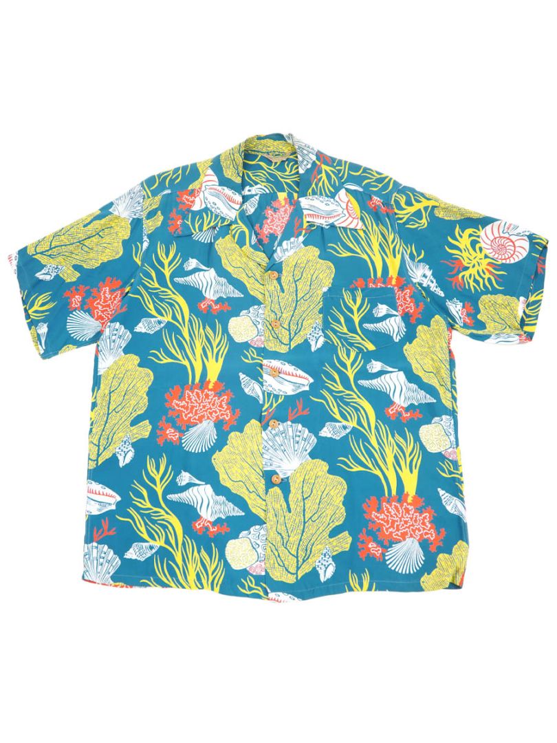 50's KAMEHAMEHA 海中柄 ハワイアンシャツ 表記(L) | NEW ITEM