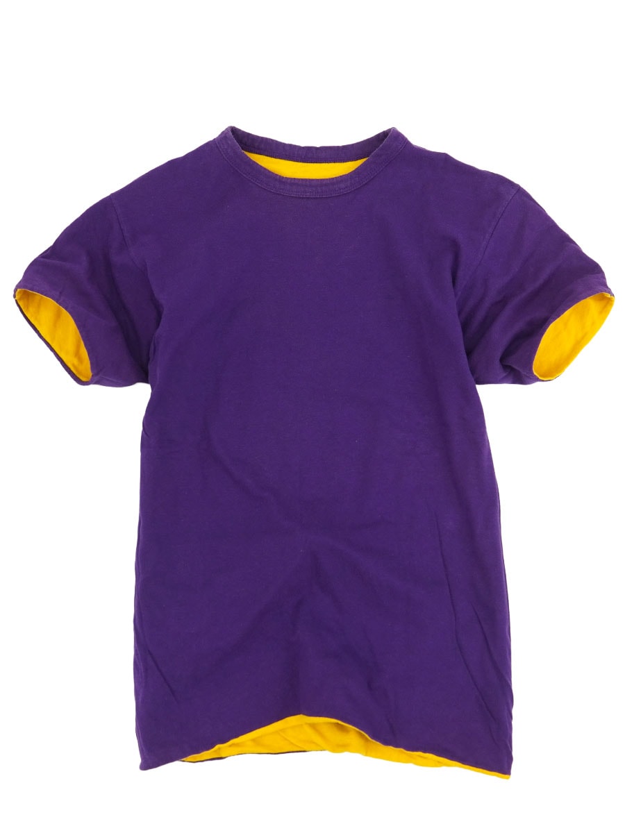 70's バータグ チャンピオン 無地 リバーシブルTシャツ パープルx
