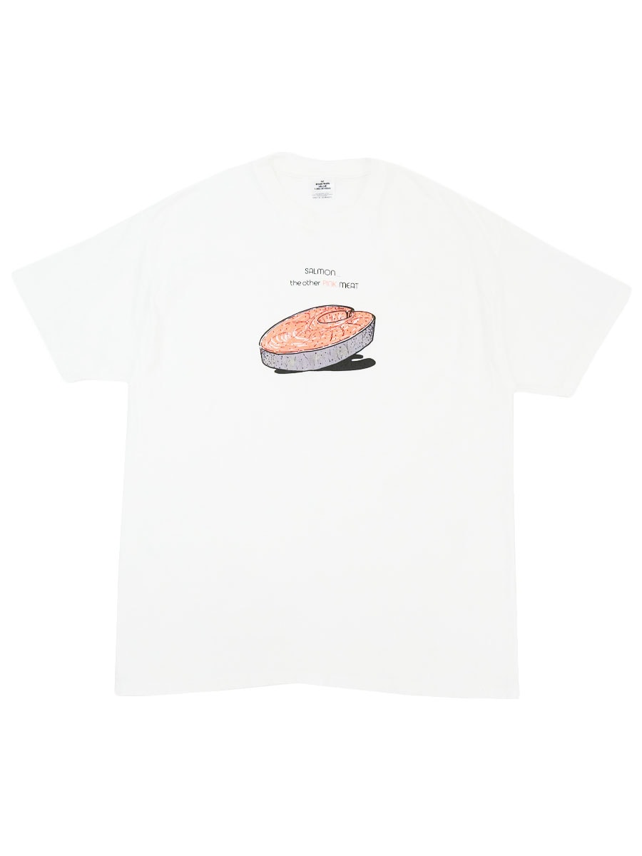 00's～ For Breast Health Info call 1.800.I'M AWARE ''SALMON.... the other PINK MEAT'' Tシャツ ホワイト 表記(XL)