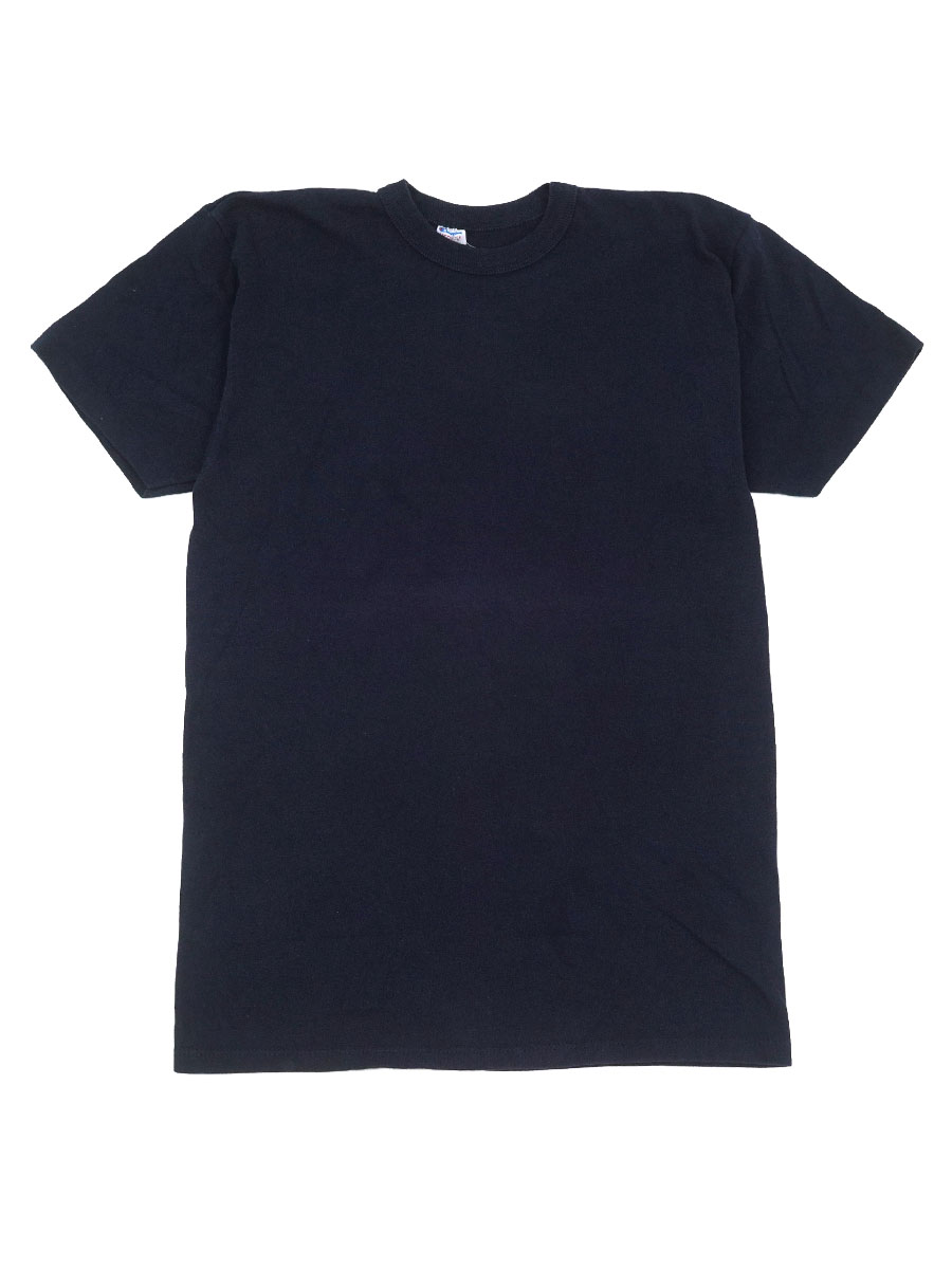 80's トリコタグ チャンピオン 無地 100%コットンTシャツ ネイビー 表記(M)