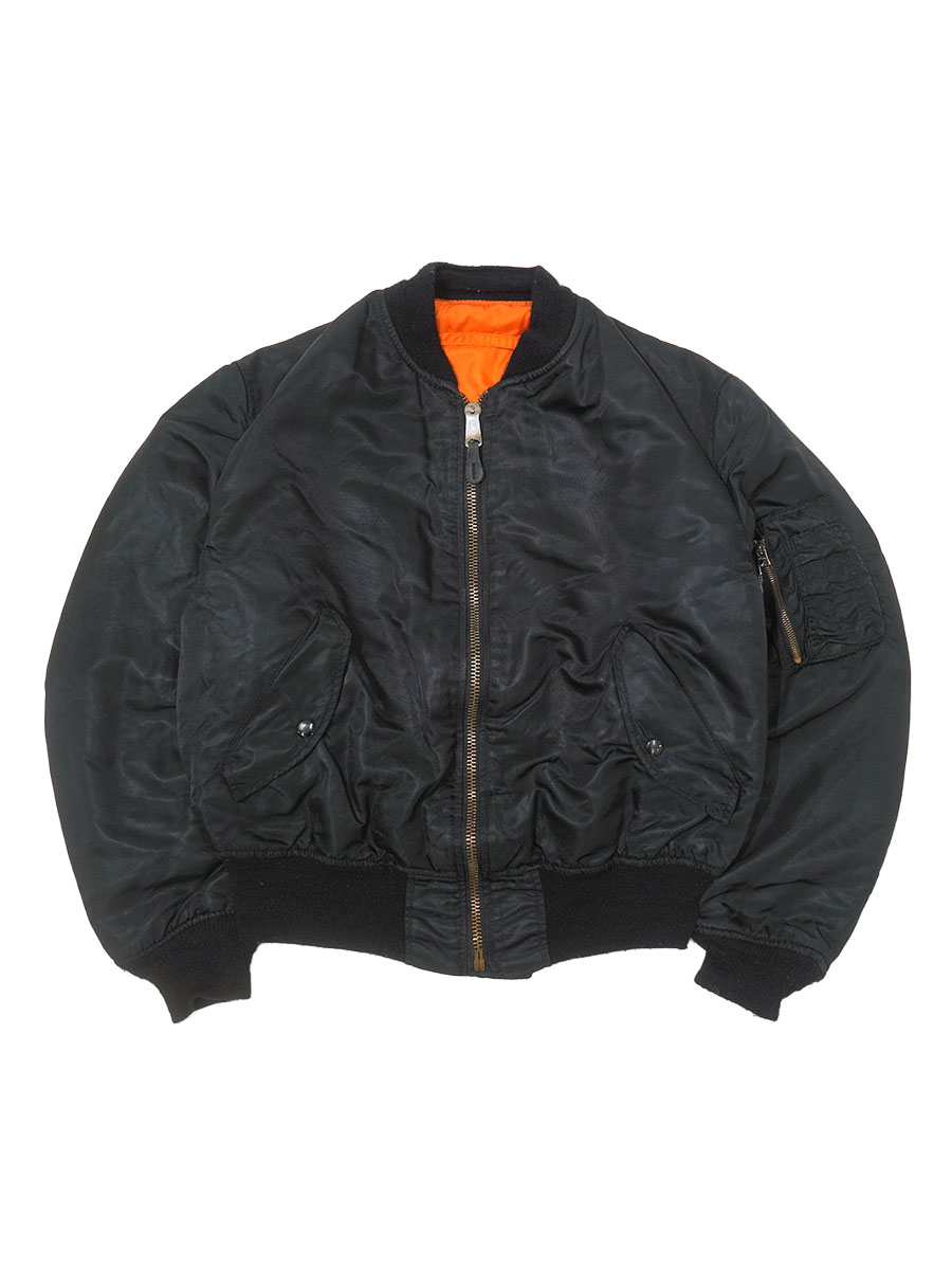 USA製 ALPHA INDUSTRIES MA-1 フライトジャケット ブラック 表記(LARGE