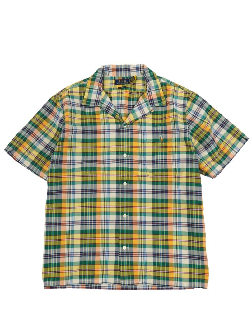 ラルフローレン CLASSIC FIT 100％コットン チェック柄 ループカラー S