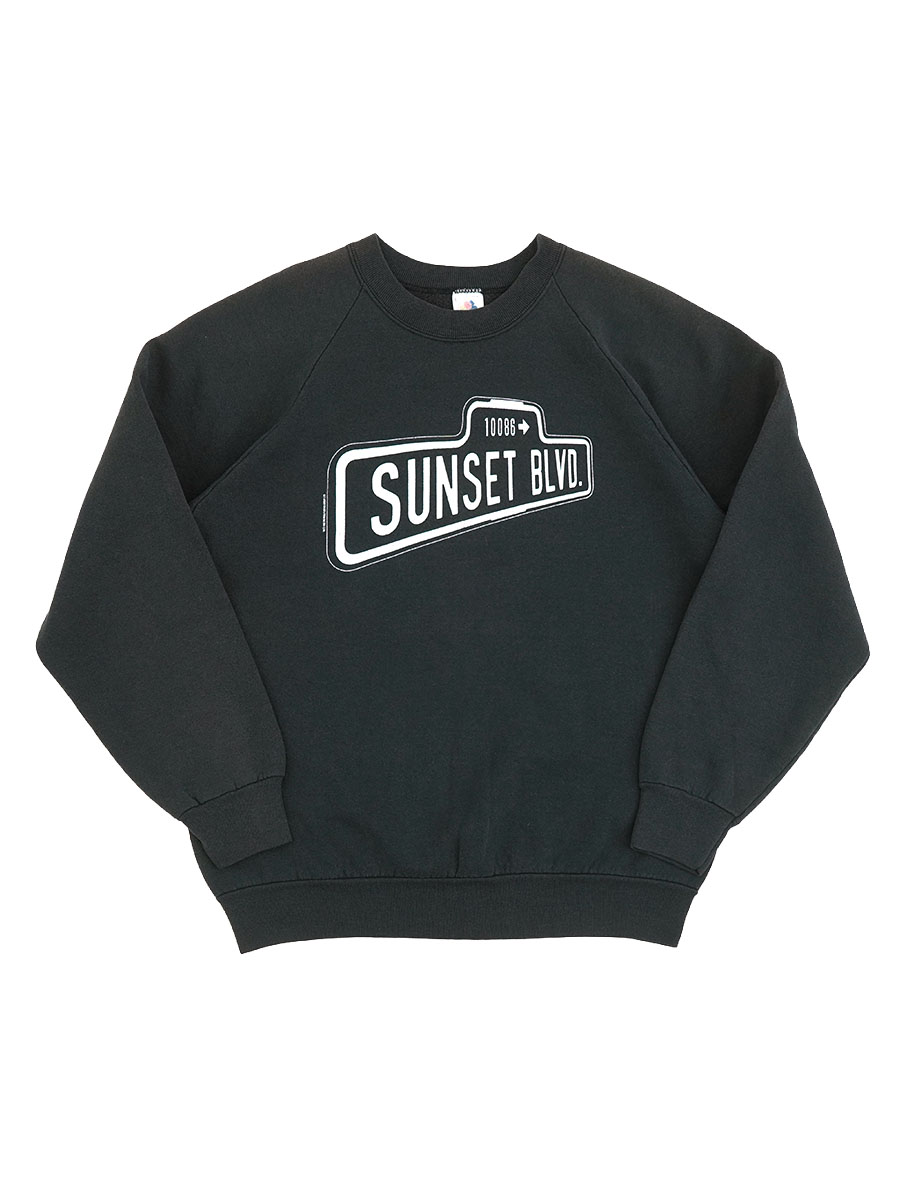 90's FRUIT OF THE LOOM ''SUNSET BLVD.'' ラグランスリーブ クルー