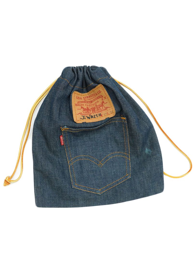 70's Levi's デニム巾着バッグ 表記(W32 L34)
