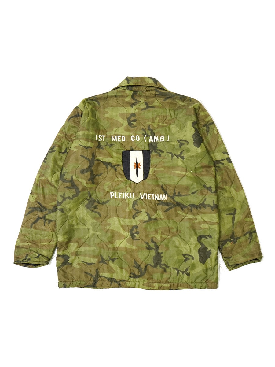 70's ''1ST MED CO (AMB) PLEIKU VIETNAM'' カモ柄 キルティング