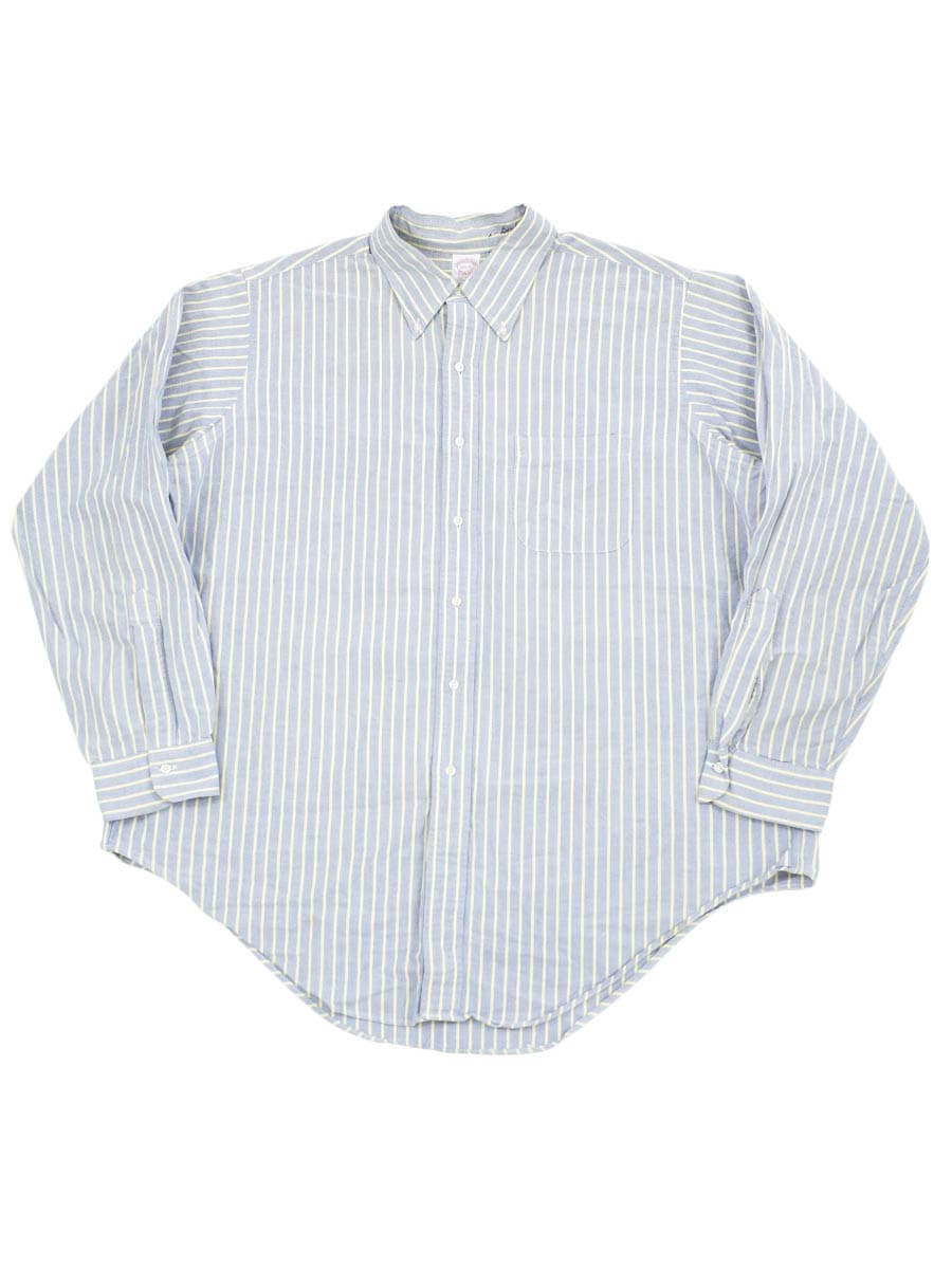 USA製 Brooks Brothers MAKERS ストライプ柄 ボタンダウンシャツ 表記
