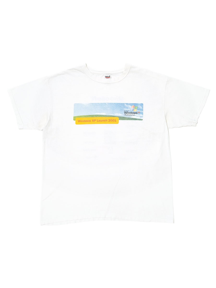 00's anvil ''Microsoft Windows XP Launch 2001'' 両面プリントT