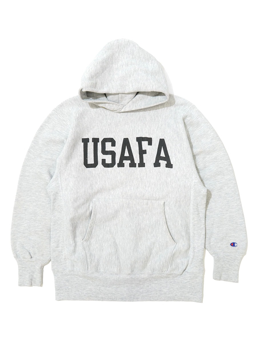 90's 刺繍タグ チャンピオンRWパーカ ''USAFA'' リフレクタープリント