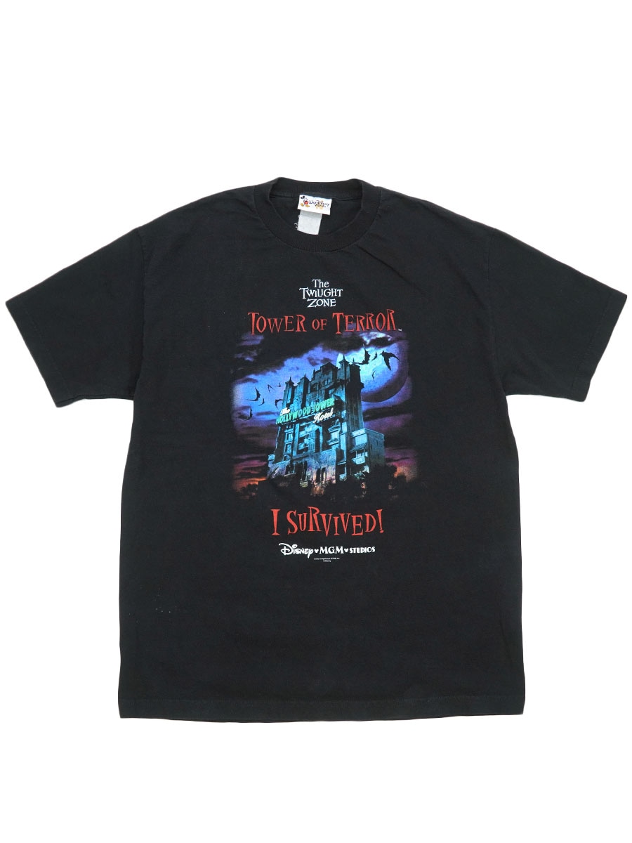 00's WALT DISNEY World ''TOWER OF TERROR'' Tシャツ ブラック 実寸(L