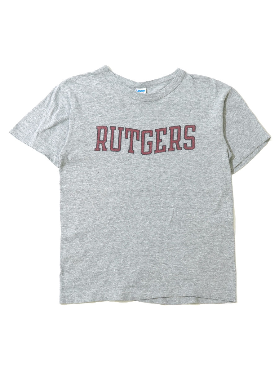 70's バータグ チャンピオン ''RUTGERS'' 染み込みプリント Tシャツ