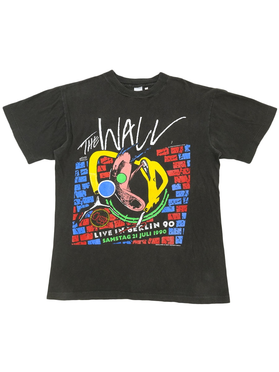 90's Imported by GESIM CORP ピンク・フロイド ''THE WALL LIVE IN BERLIN 90'' 両面プリント Tシャツ ブラック 表記(M)