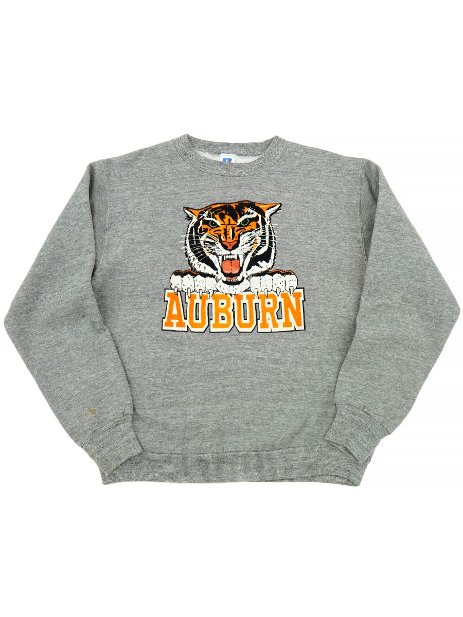 80's RUSSELL ATHLETIC ''AUBURN'' フェルトプリント 前Vスウェット