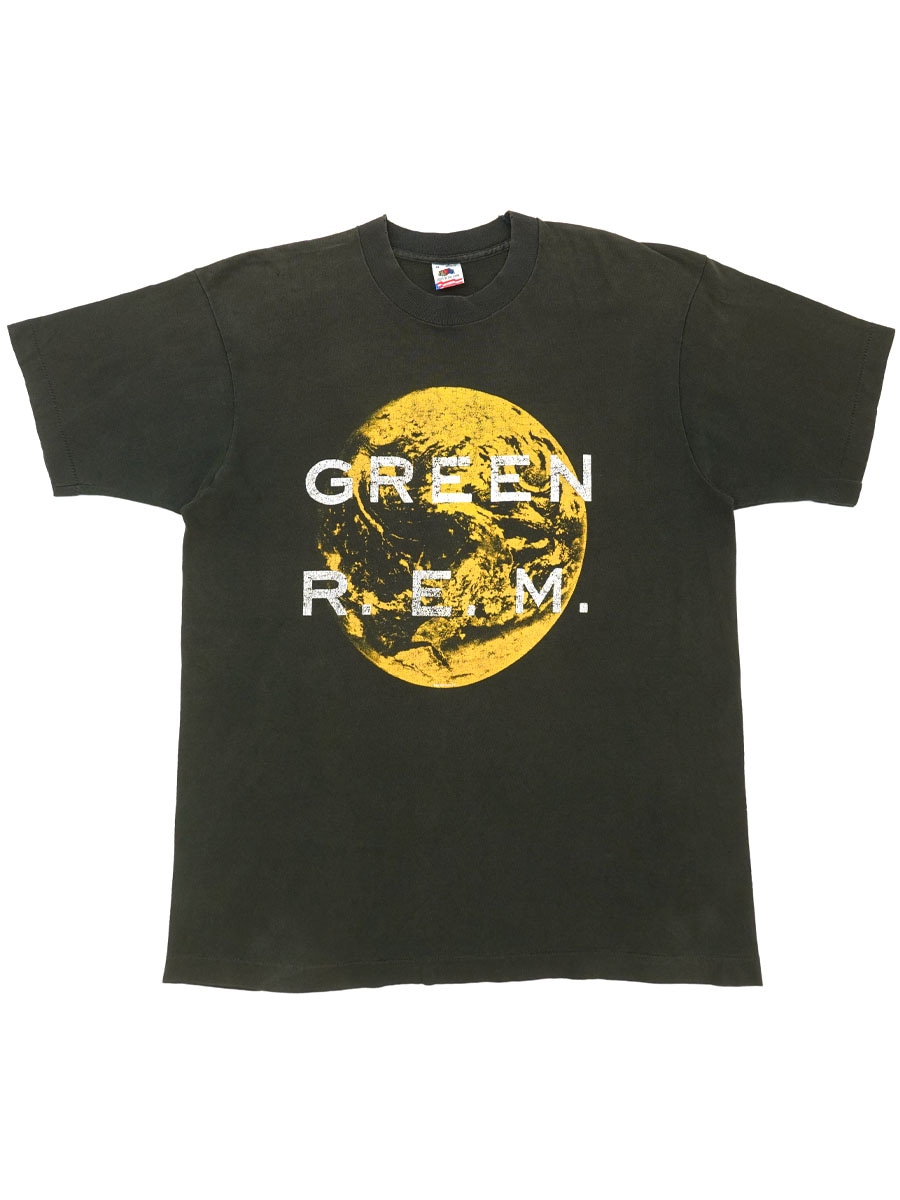 【fruitsタグ 】 バンドTシャツ GREEN R.E.M 80's～ FRUIT OF THE LOOM R.E.M. ''GREEN'' Tシャツ ブラック 表記(XL