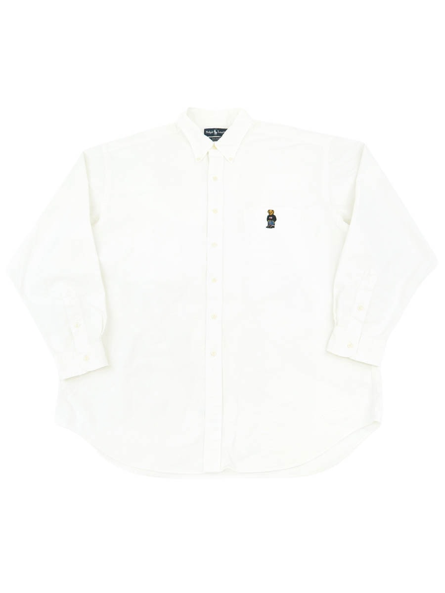 ラルフローレン BIG SHIRT ポロベア ボタンダウンシャツ 白 表記(XL