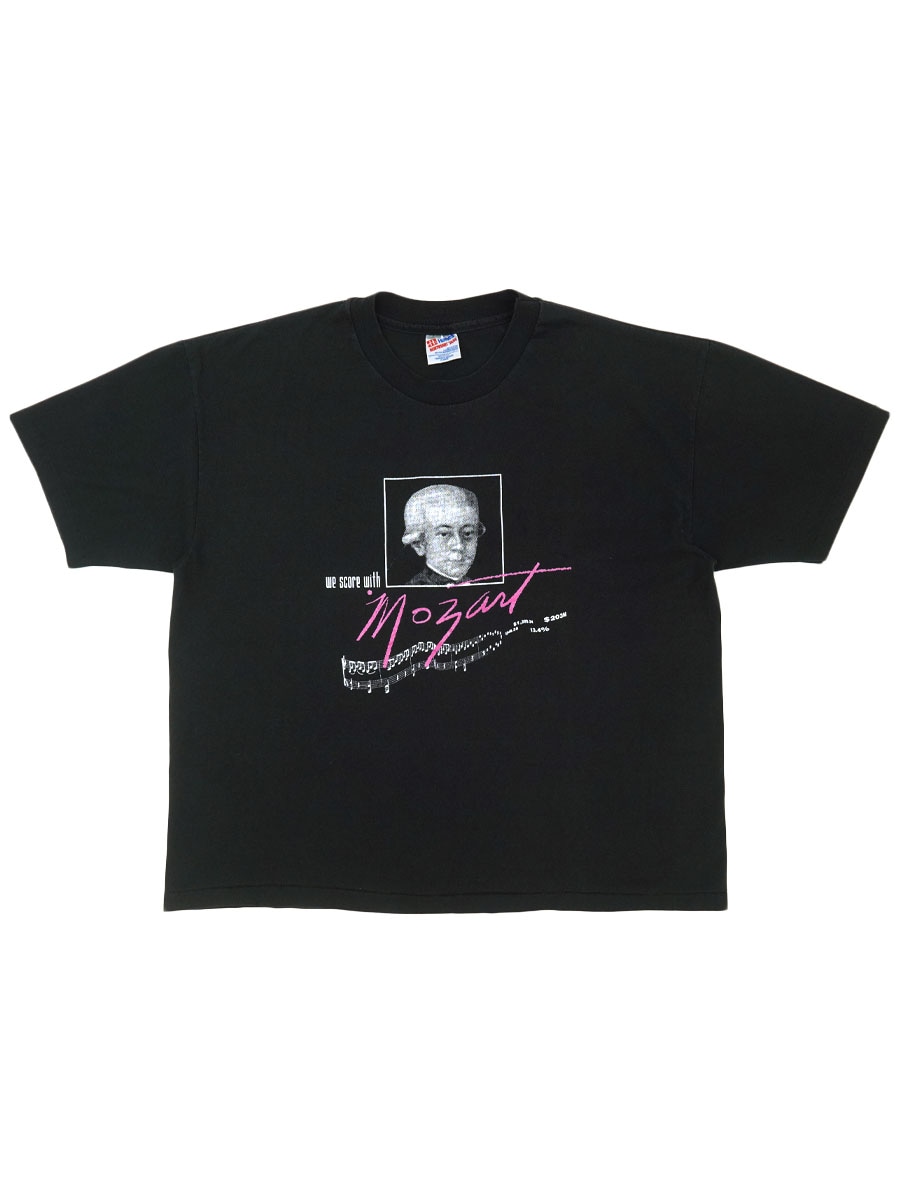 90's Hanes ''Mozart'' プリント Tシャツ ブラック 表記(XL) USA製