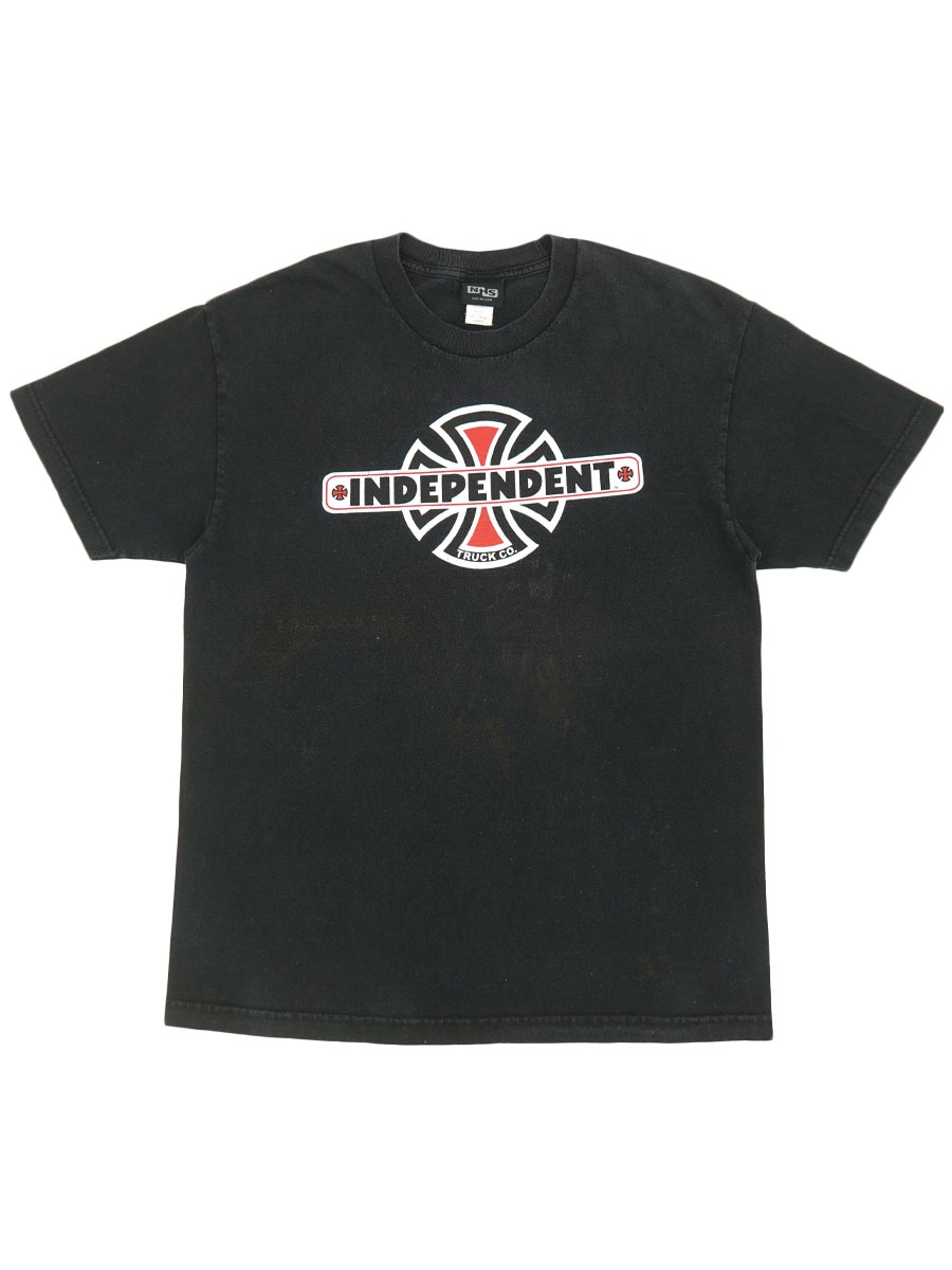 90's～ NHS ''INDEPENDENT TRUCK CO.'' Tシャツ ブラック 表記(L