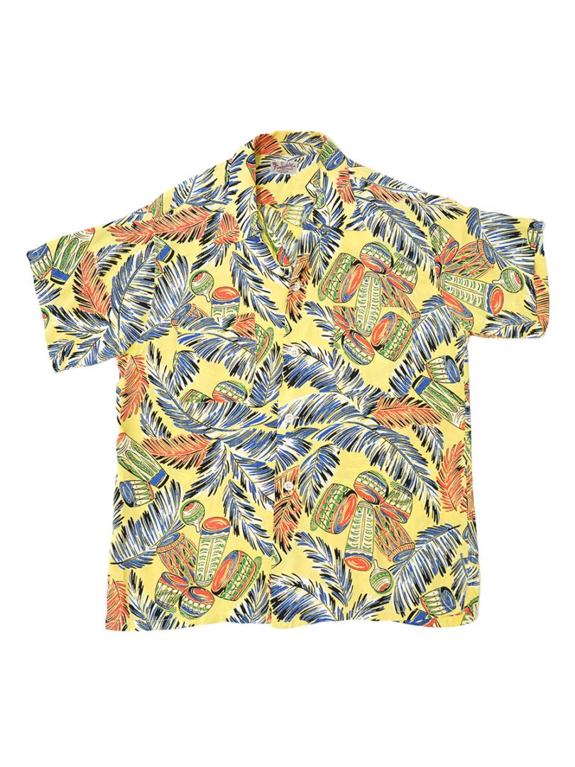 50's Pennshine Sportswear ループカラー レーヨンハワイアンシャツ レモン 表記(M)