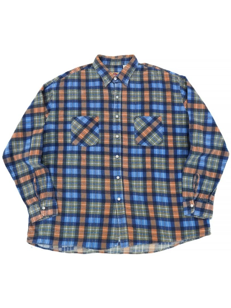 80'S～ AMERICAN EDITION プリントフランネルシャツ 表記(2XL) USA製