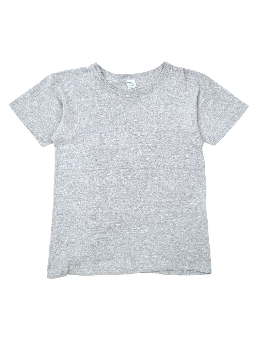 80's トリコタグ チャンピオン 無地 Tシャツ グレー 目無し 表記(M
