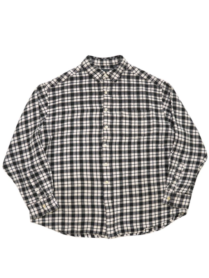 90's OLD GAP 白黒 好配色チェック柄 L/S ライトフランネルシャツ 表記