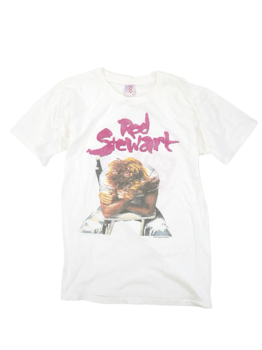 80's NAUTI Rod Stewart ''OUT OF ORDER'' 両面プリントTシャツ ホワイト 表記(XL) 