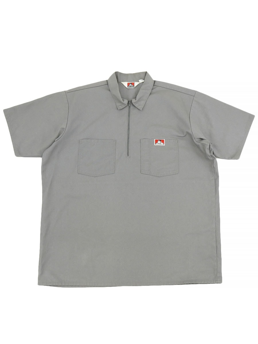 USA製 BEN DAVIS ハーフジップ半袖シャツ 表記(XL) グレー | NEW ITEM