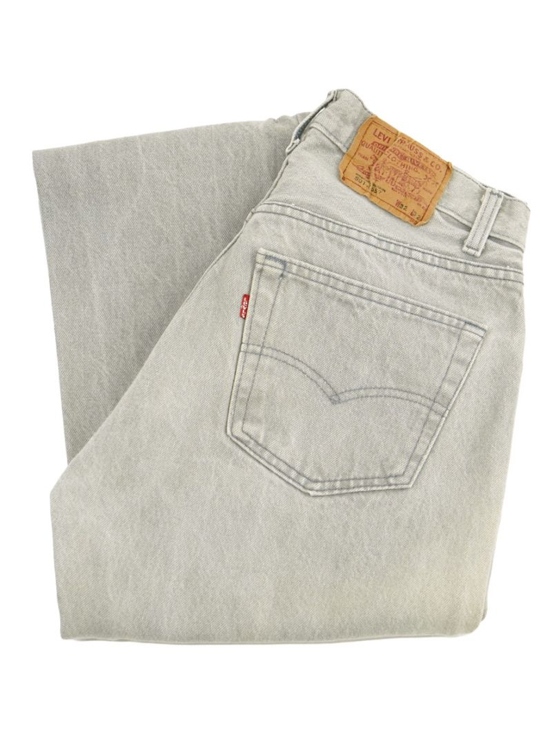 80's LEVI'S 501-0657 内股シングル カラーデニムパンツ グレー 表記(W32 L32) USA製