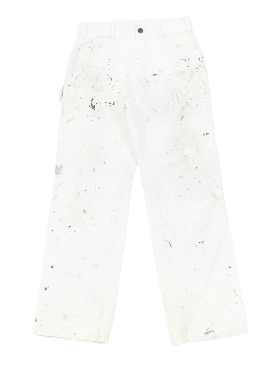 00's Dickies ホワイト コットンペインターパンツ ペンキ飛び！実寸(W30 L29位)