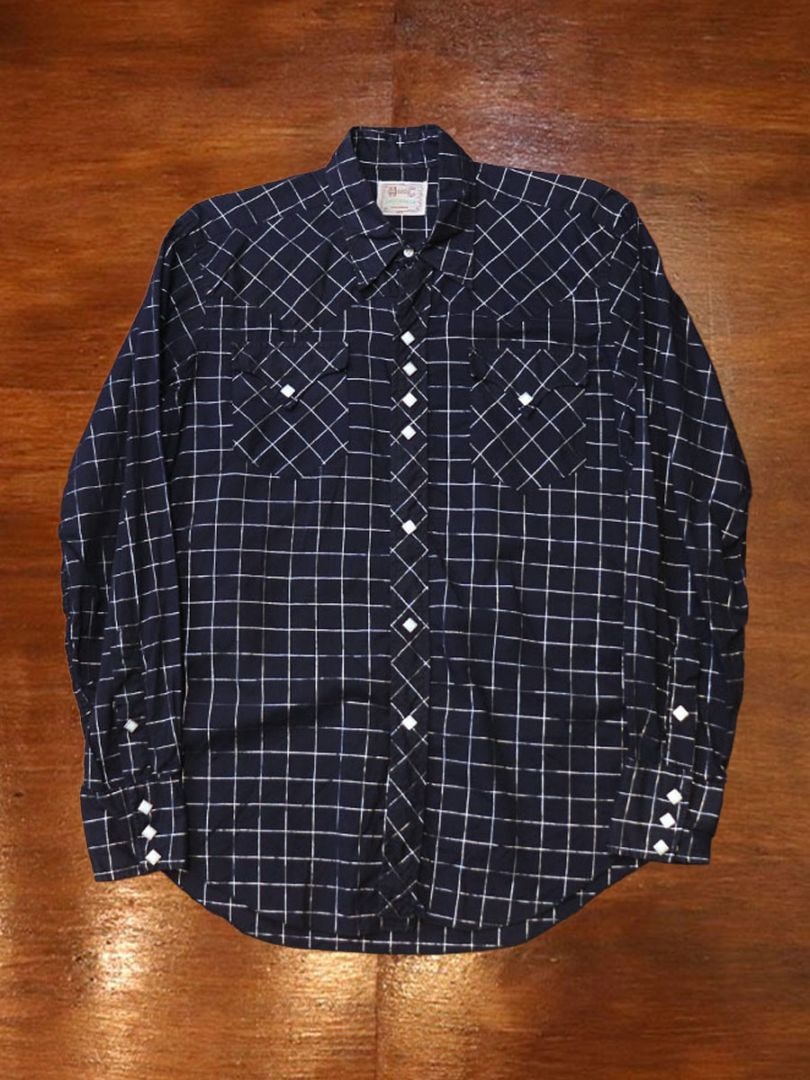 1960s H BAR C , WESTERN SHIRT , Size M