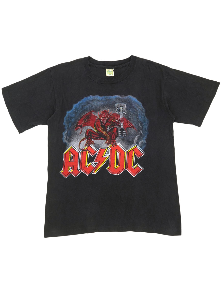 90's TAKE TIME AC/DC ''EUROPEAN TOUR 1991'' 両面プリント Tシャツ ブラック 表記(L)
