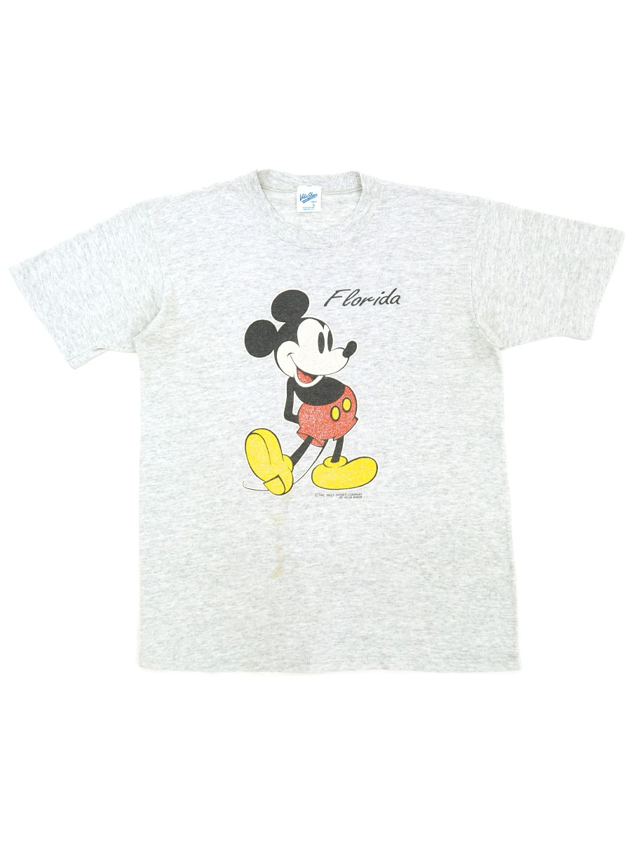 90's Velva Sheen ''Florida'' ミッキーマウスプリント Tシャツ グレー 表記(L) USA製