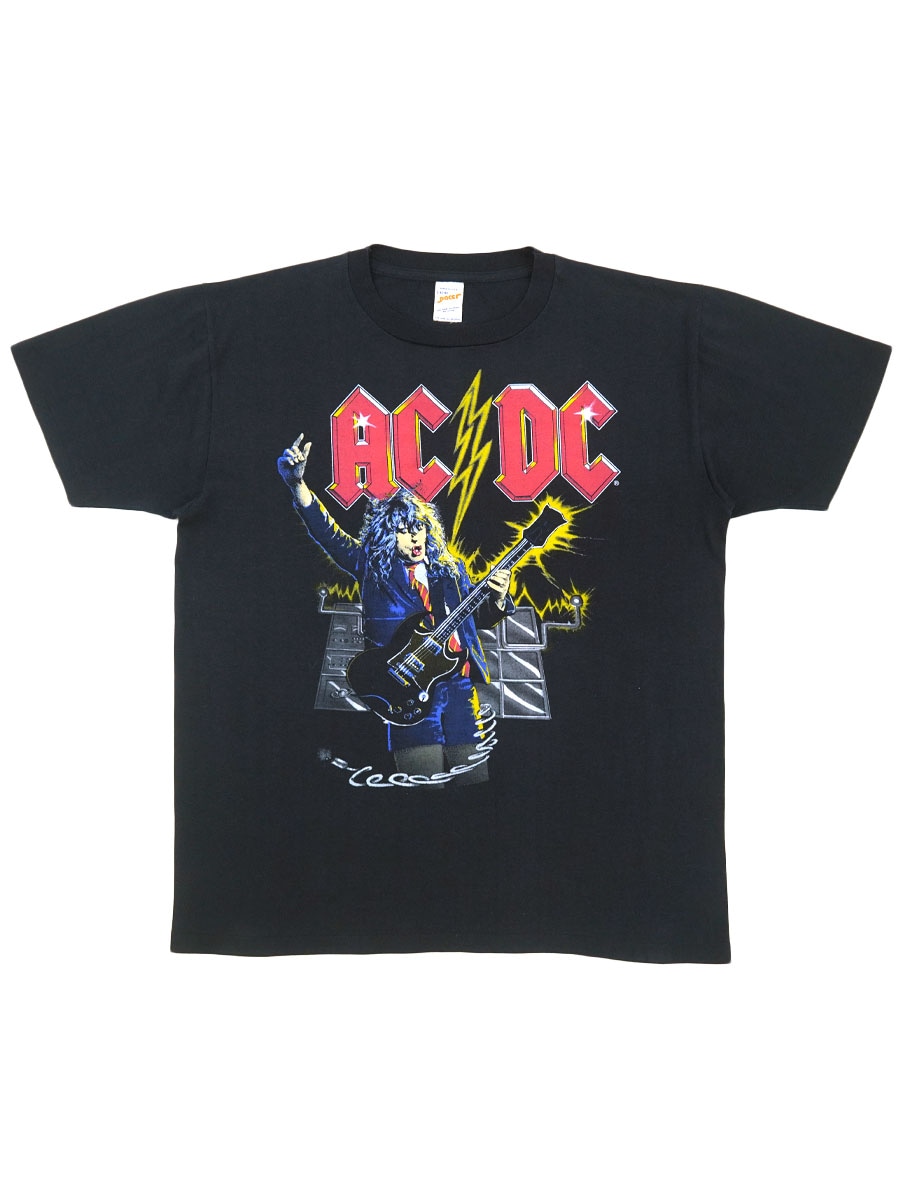80's pacer AC/DC ''WHO Made WHO tour 86'' 両面プリント Tシャツ ブラック 表記(L) USA製