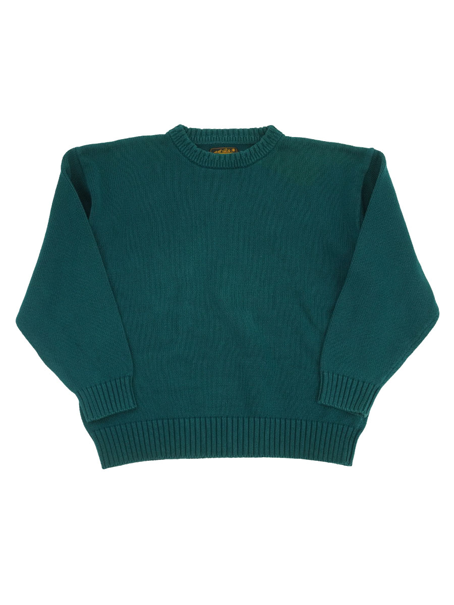 80's Eddie Bauer 無地 コットンセーター グリーン 表記(L)