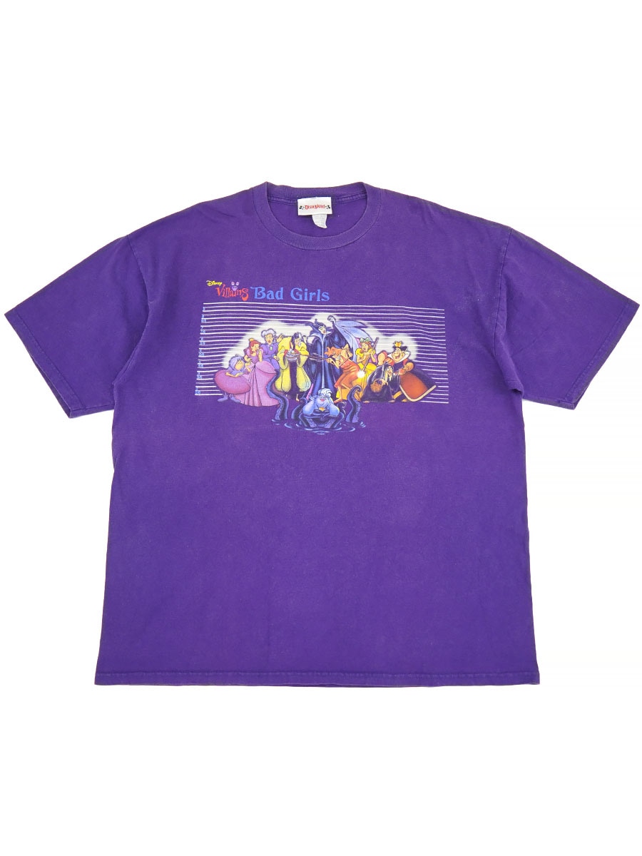 90's～ Disneyland ''Villains BAD GIRLS'' Tシャツ 紫 表記(XL) USA製
