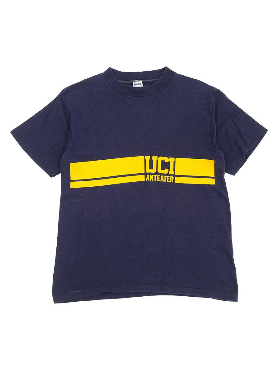 70's Shoreline Sportswear ''UCI ANTEATER'' 両面プリント Tシャツ ネイビー 表記(M)
