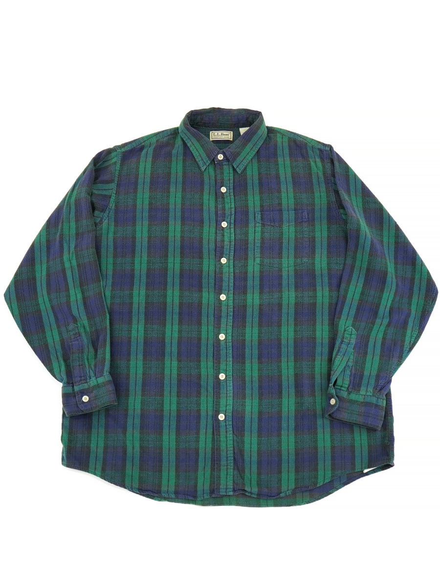 90's L.L.BEAN ブラックウォッチ タータンチェック L/Sシャツ 表記(XL TALL) USA製