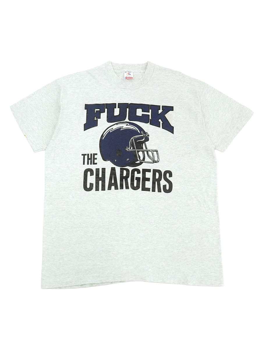 90's FRUIT OF THE LOOM ''FUCK THE CHARGERS'' Tシャツ グレー 表記(XL) USA製