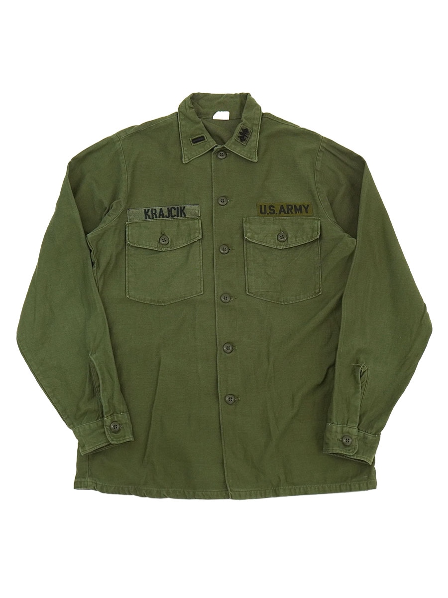 '69 U.S.ARMY ユーティリティシャツ ワッペン付き 表記(15 1/2)