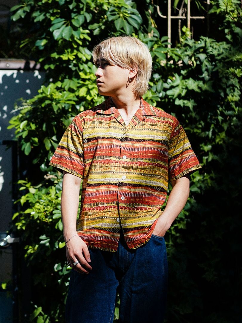 50's Catalina ループカラー 総柄 S/S コットンシャツ 表記(M)